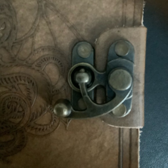 Brown Leather Journal with Octopus Design - Picture 4 of 7